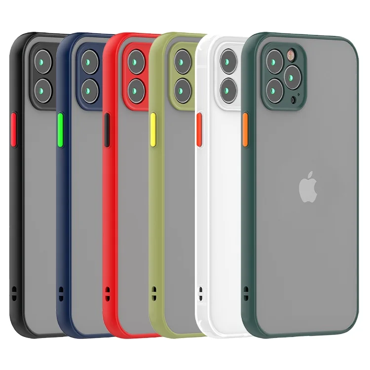 

For iPhone 12 11 Pro Case Ultra Thin TPU PC Smoke Case For iPhone X/XS MAX XR 8 7 6/6s Plus Translucent Matte Mobile Back Cover, Multi