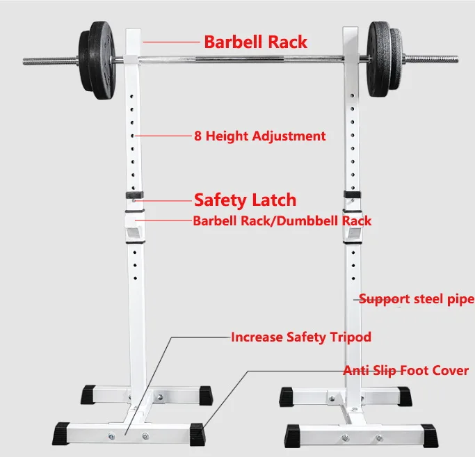 

Newest Barbell Suit Household Squat Bracket Lower Squat Rack Barbell Rack Bench Press Squat Equipment, As picture