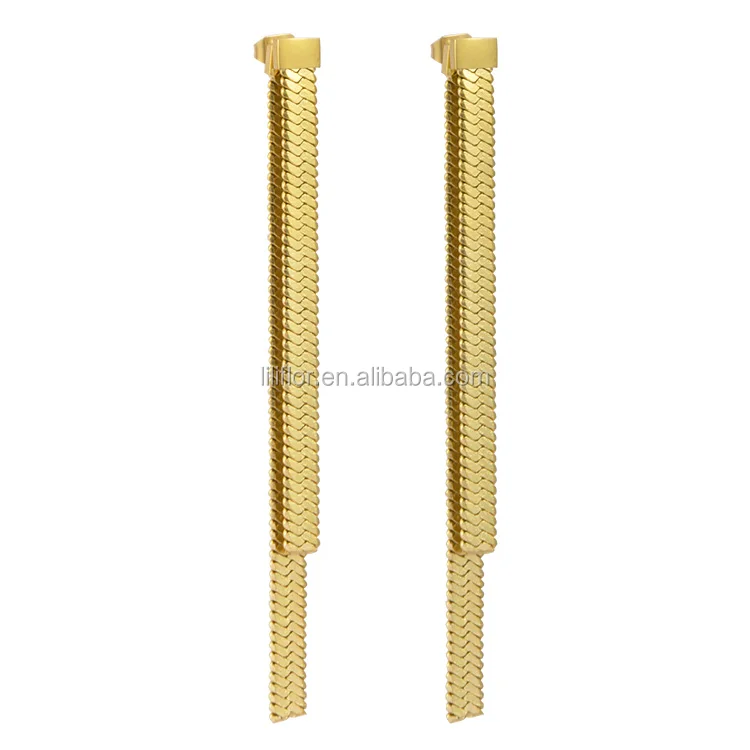 2020 High Quality 18K Gold Plated Stainless Steel Watchband Drop Earrings Fashionable Jewelry E201156