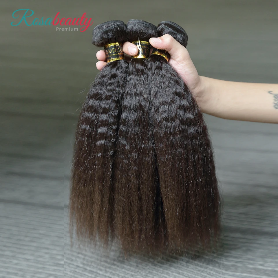 

Rosabeauty Hair Cheap Human Unprocessed Virgin Malaysian Hair 3PCS Kinky Straight Remy Raw Mink Hair Fast Shipment