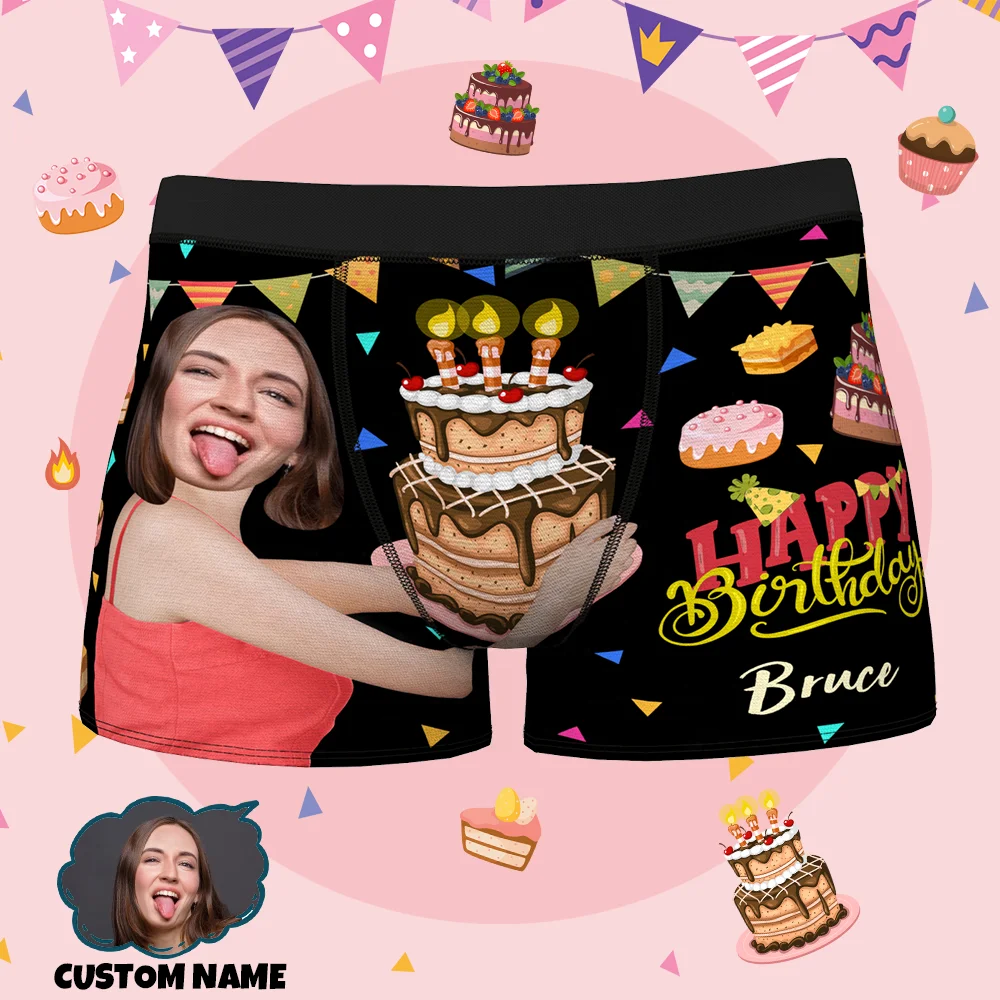 

Custom Logo Man Underwear Sexy Panty Male Shorts Men'S Boxer Briefs For Birthday Gift, Multicolor