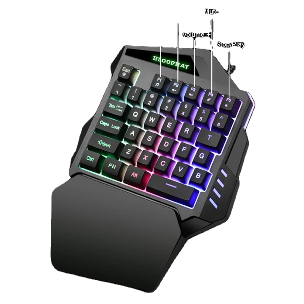 

One-Handed Mini RGB Keyboard Portable Mechanical Gaming Keyboard Gaming Keypad 35 Keys Game Controller for PC Gamer