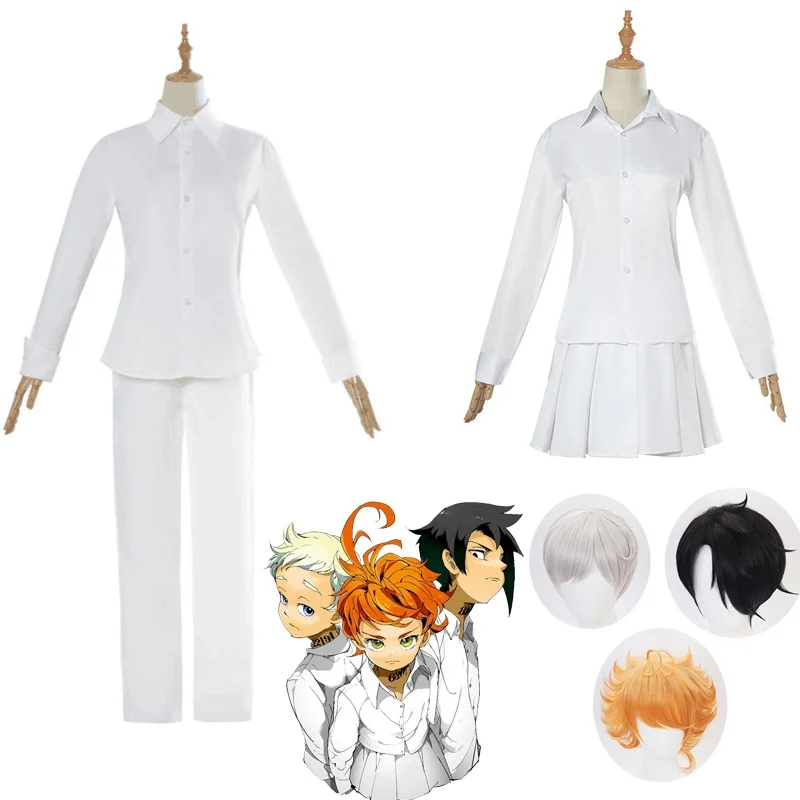 

The Promised Neverland Cosplay Costume Student Uniform Emma Norman Ray Cosplay Wig Norman Emma Ray cosplay costume with wig., As show