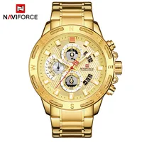 

Naviforce 9165 Men Watches Sport Waterproof Stainless Steel Fashion Luxury Gold Watch Date Clock Quartz Wristwatch Relogio