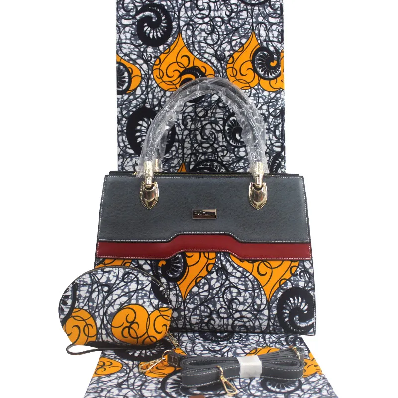 

Hot Sales African Handbag Matching Wax Fabric Lady Handbags G15121722, Turkey blue,nigeria green,lilac