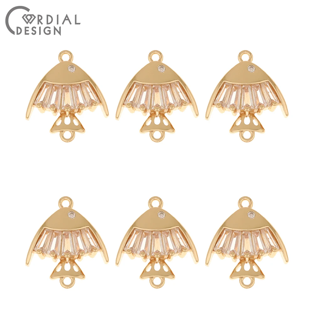 

Jewelry Accessories Cordial Design 50Pcs 16*18MM Jewelry Accessories DIY Connectors CZ Charms Hand Made Earring Making Jewelry