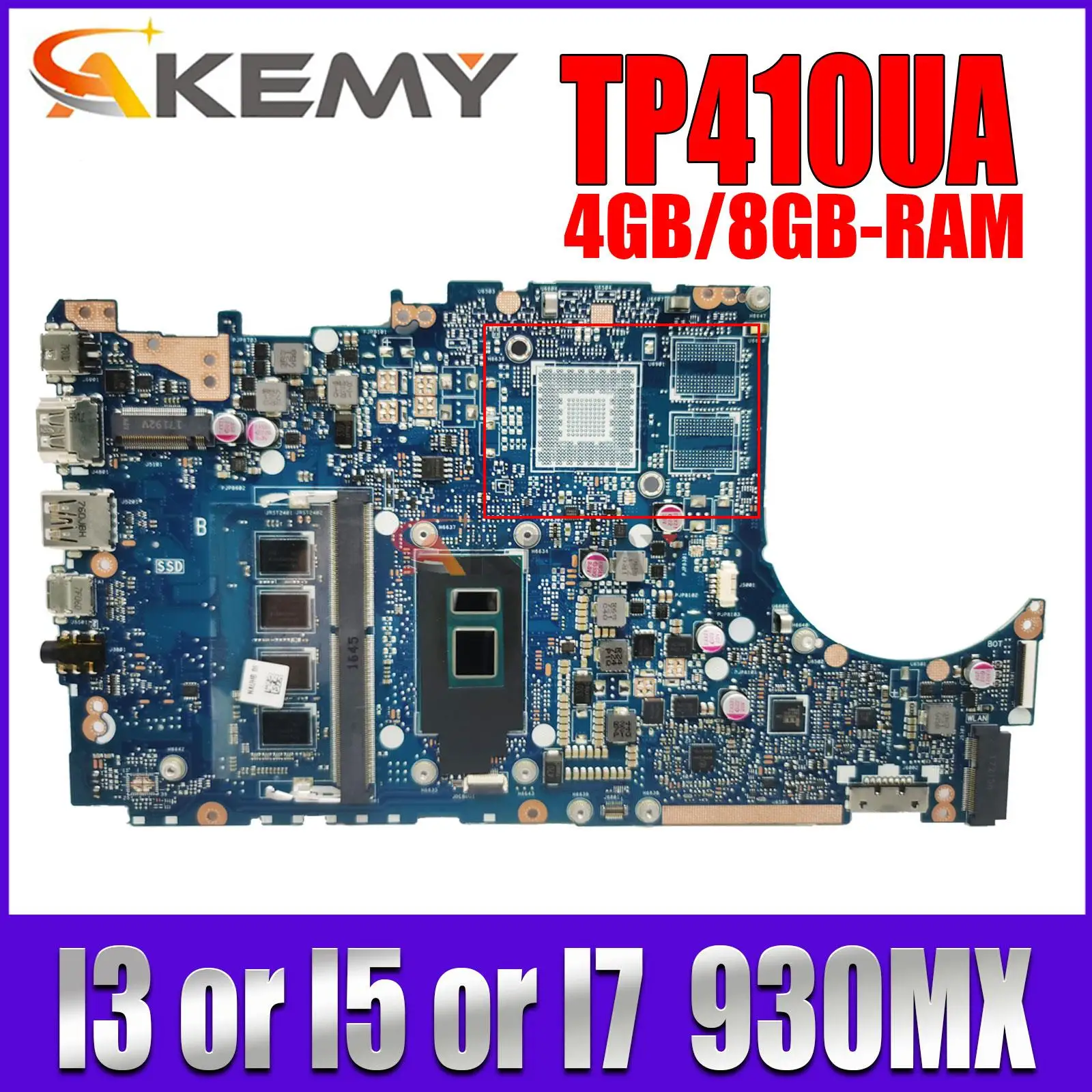 

Mainboard TP410UA TP410U TP410 TP410UR TP410UF Q405UA Q405U Laptop Motherboard I3 I5 I7 7th/8th 4GB/8GB-RAM 930MX