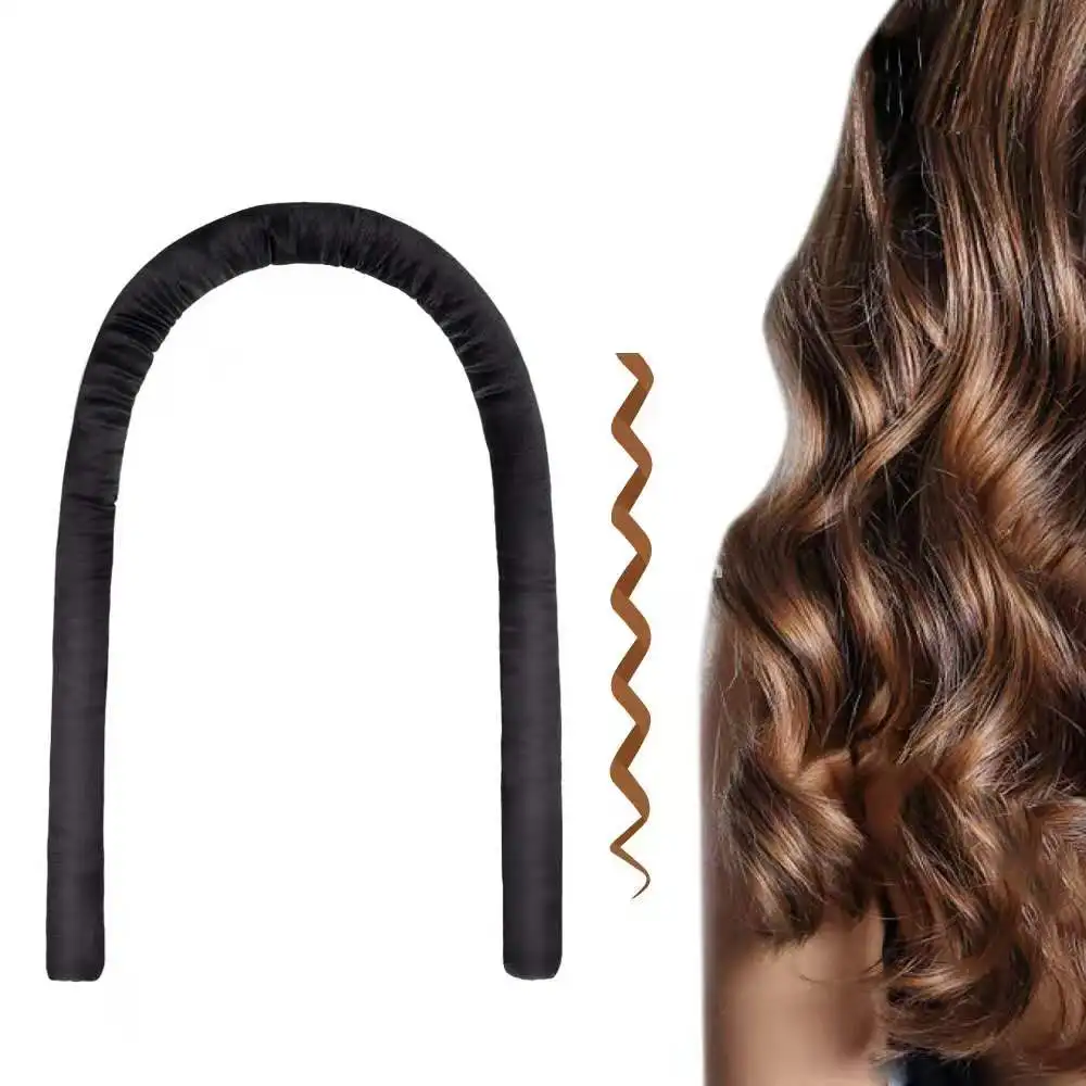 

2021 New Designed 100% 19mm Mulberry silk heatless hair curls Soft portable curling ribbon diy flexible hair curler, Customized