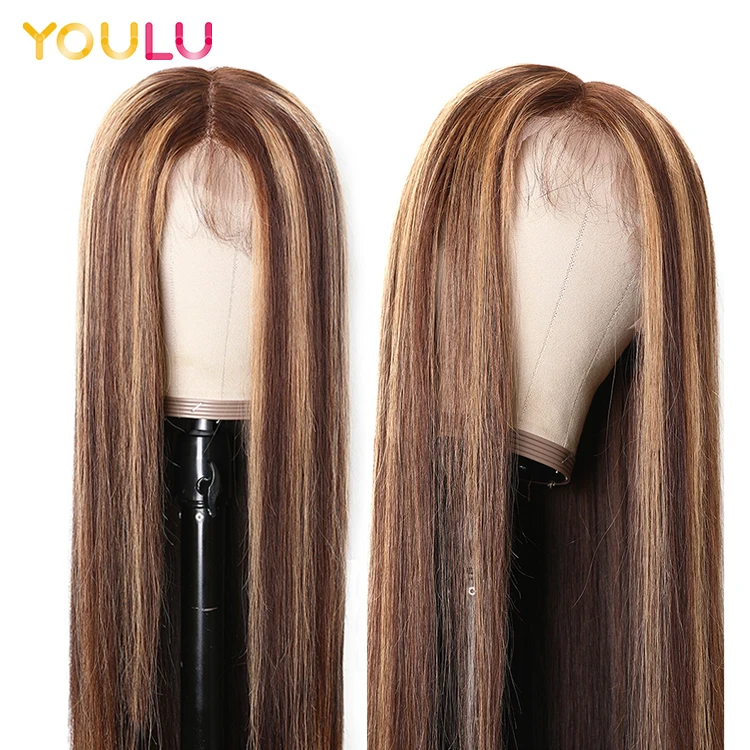 

Wholesale cheap blonde human hair full lace wig honey blonde brown hd lace frontal wig