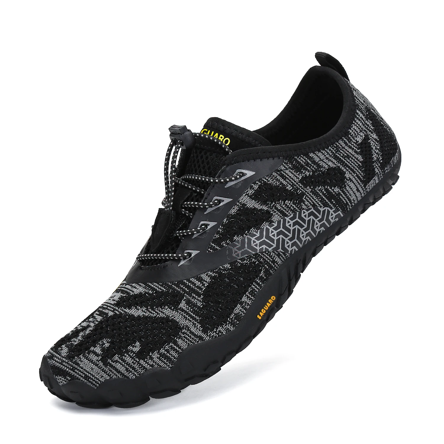 

Black Men Minimalist Barefoot Trail Running Shoes with Grid Sole