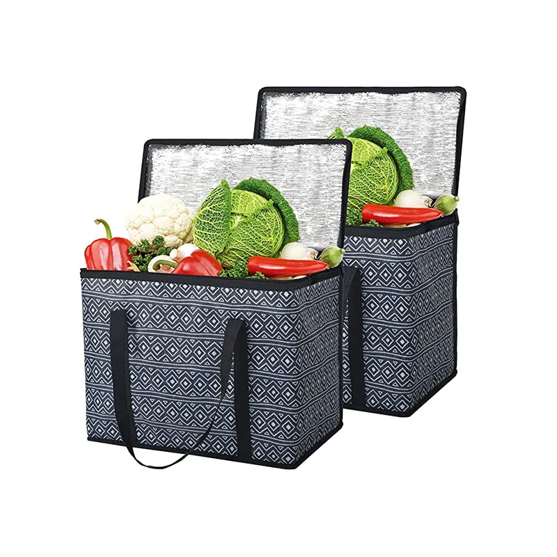 

Qetesh Oxford Fabric Shopping Tote Bag Reusable With Reinforced Handles Cooler Bags, As picture