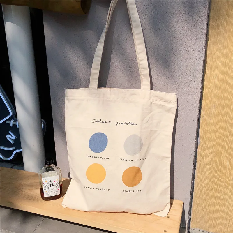 

New Custom Women Bag plain palette Canvas Bag Japanese Large Capacity Single Shoulder handbag Student Wholesale, Customized color