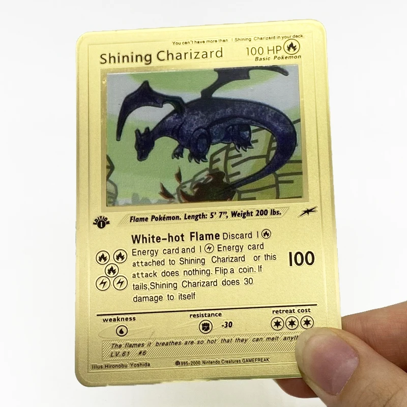 

Trading Card Game Metal Pokemon cards 1st edition Charizard Vmax V Kids Toy Playing Card