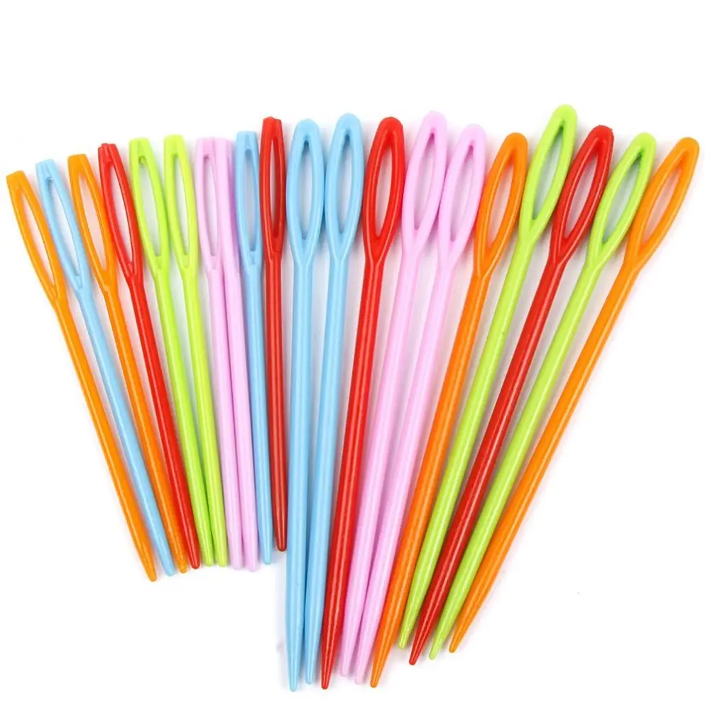 

500pcs Colorful DIY Knitting Wool Needles Plastic Hand Stitches Needlework Knitting Sewing tools Color Random Drop Shipping