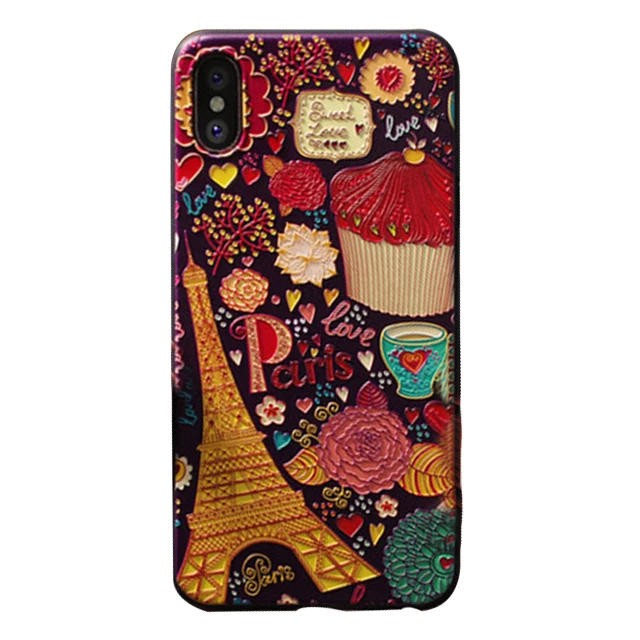

Applicable for iPhone XS Max painted embossed craft protection soft tpu mobile phone case