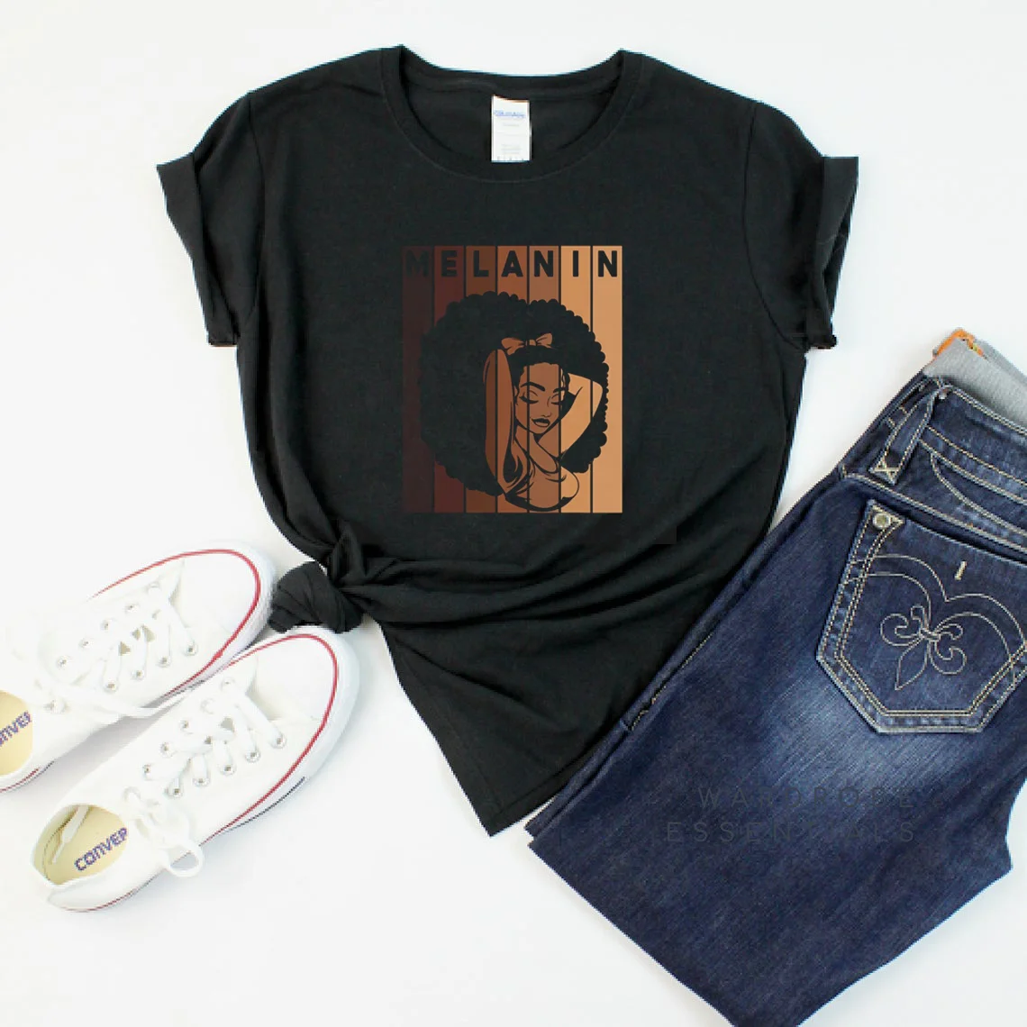 

Wholesale T Shirt Melanin Printed Tshirts Summer Streetwear Fashion Graphic Womens Clothing Oversized T Shirt, Picture showed