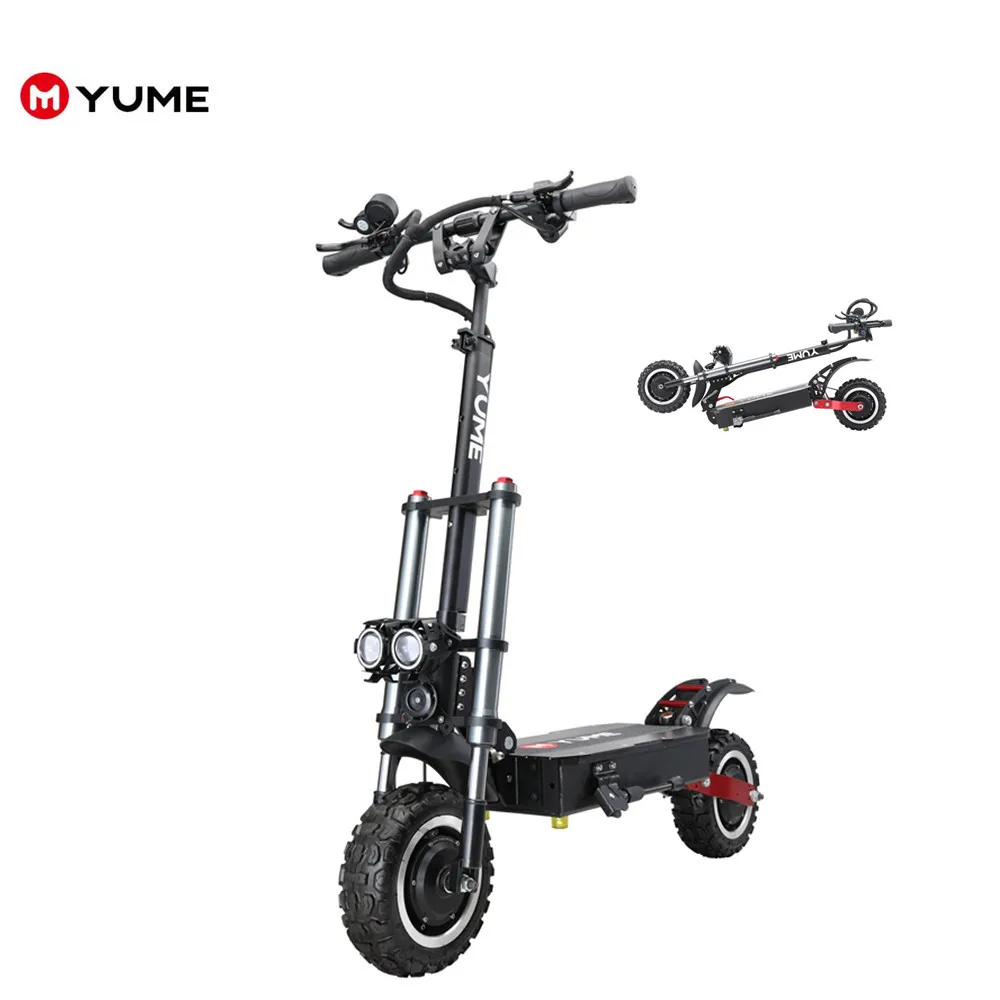 

YUME 10inch 52v 2400W dual motor powerful e scooters fat tire foldable adult electric scooter with lithium battery, Black
