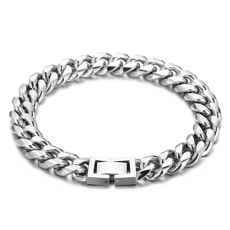 

Kalen Hip-Hop 7-10mm Cuban Chain Stainless Steel Bracelets Fashional Clasp