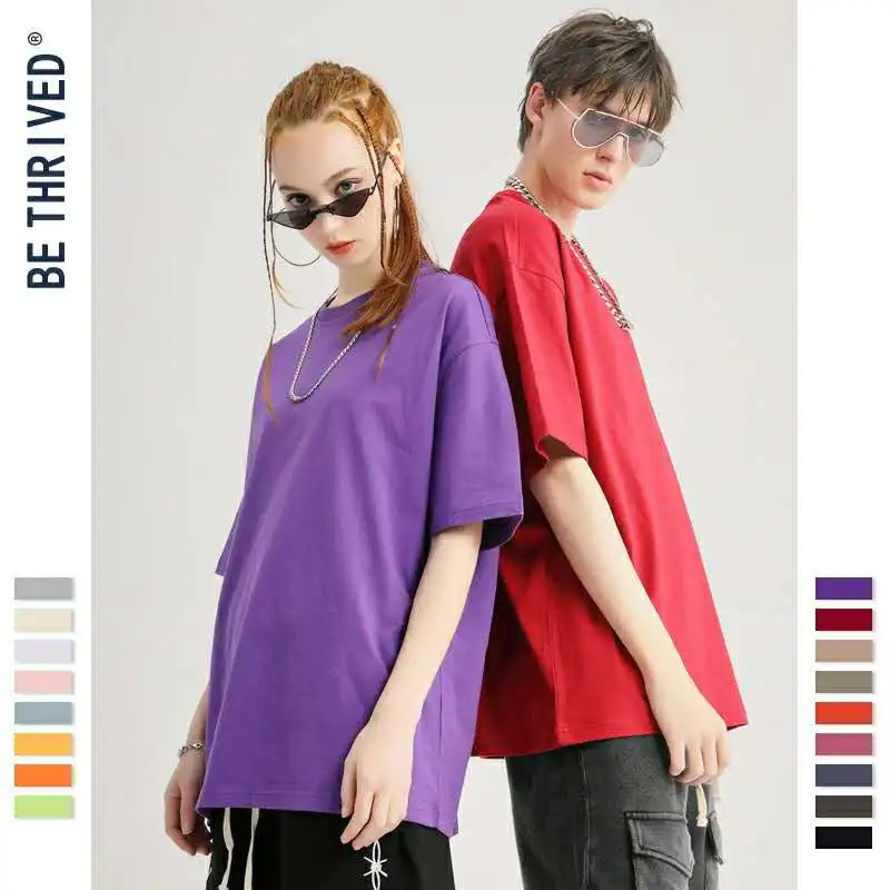 

Hot sale 100% cotton customizable unisex oversized plain t-shirt, Customized colors