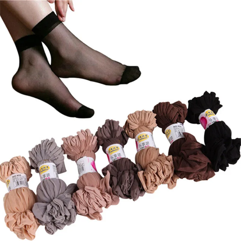 

WIIPU Summer sexy crystal stockings high stretch black transparent women's stockings short tube ultra-thin silk stockings