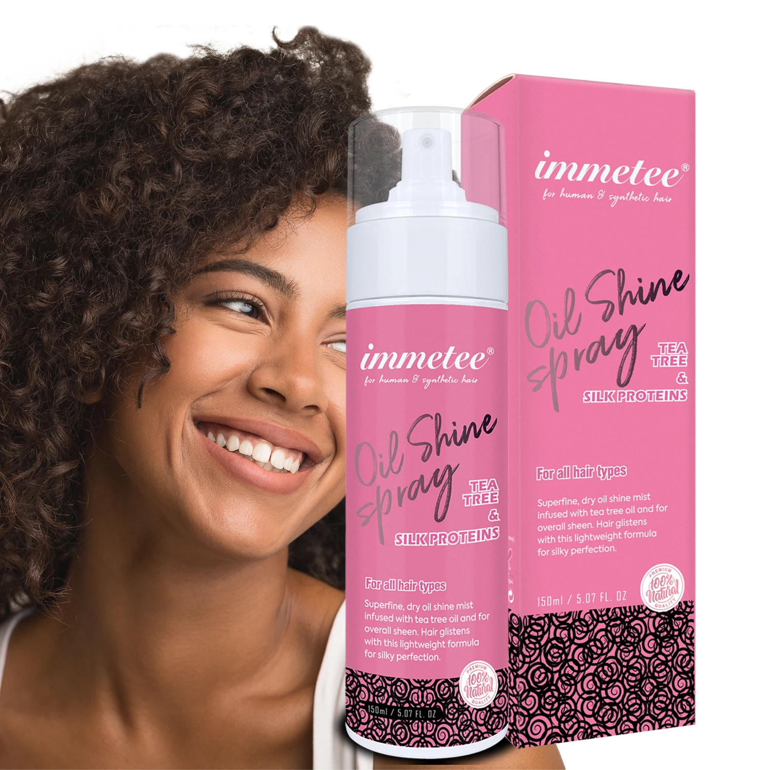 

IMMETEE Hair Detangle Spray Organic Smoothing Anti Frizz Oil Sheen Hair Spray