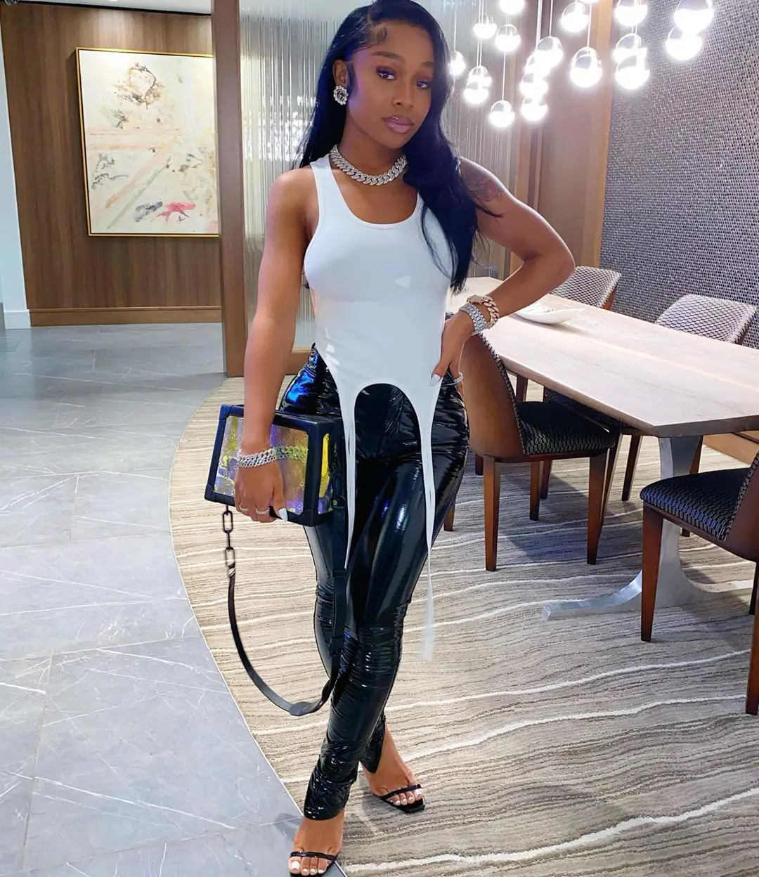 

Autumn Winter Women Pants Fashionable 2021 Stylish High Waist Skinny Pu Leather long Black Trousers