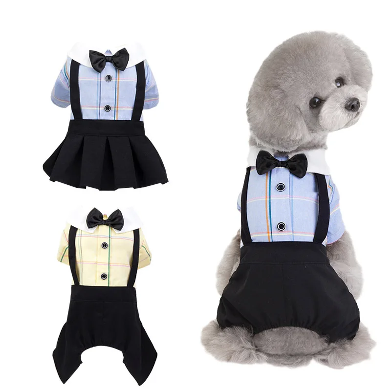 

Cute Dog Jumpsuit Student Uniform Small Dog Clothes Puppy Skirt Dress For Dog, Picture