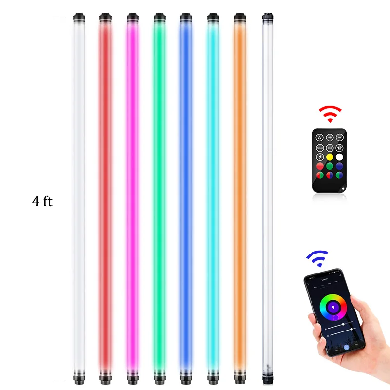 

Waterproof IP68 4FT 1.2m 18W Tube RGB LED Video Light LUXCEO P120 App Control Photography Light Stepless Dimable Filming Light