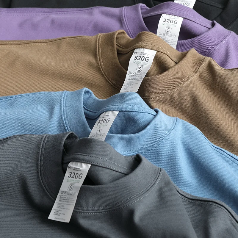 Top Ranking Plain Heavy Cotton Luxury Tshirt Unisex Custom Print logo Mock Neck Blank t Shirt Oversize Men's T-shirt for Men