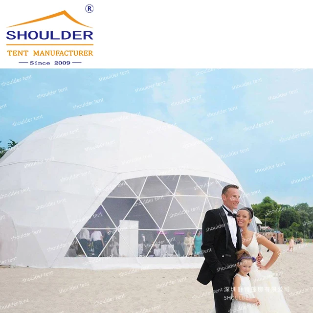 

Diameter 10m 15m Geodesic Dome Tent for Wedding Party Event, White & red & yellow & blue