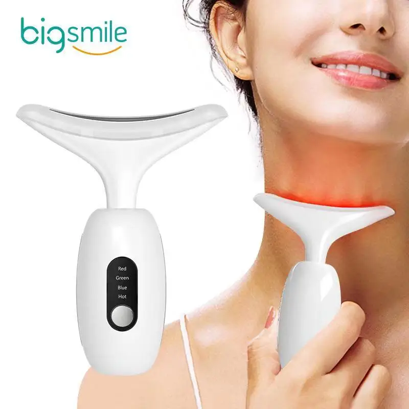 

Hot products 2020 Neck Massage wrinkle removal Microcurrent Facial Massage Led Skin Tightening Device, White