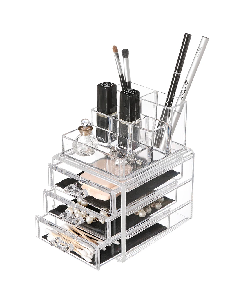 acrylic case makeup organizer cosmetic desk organizer
