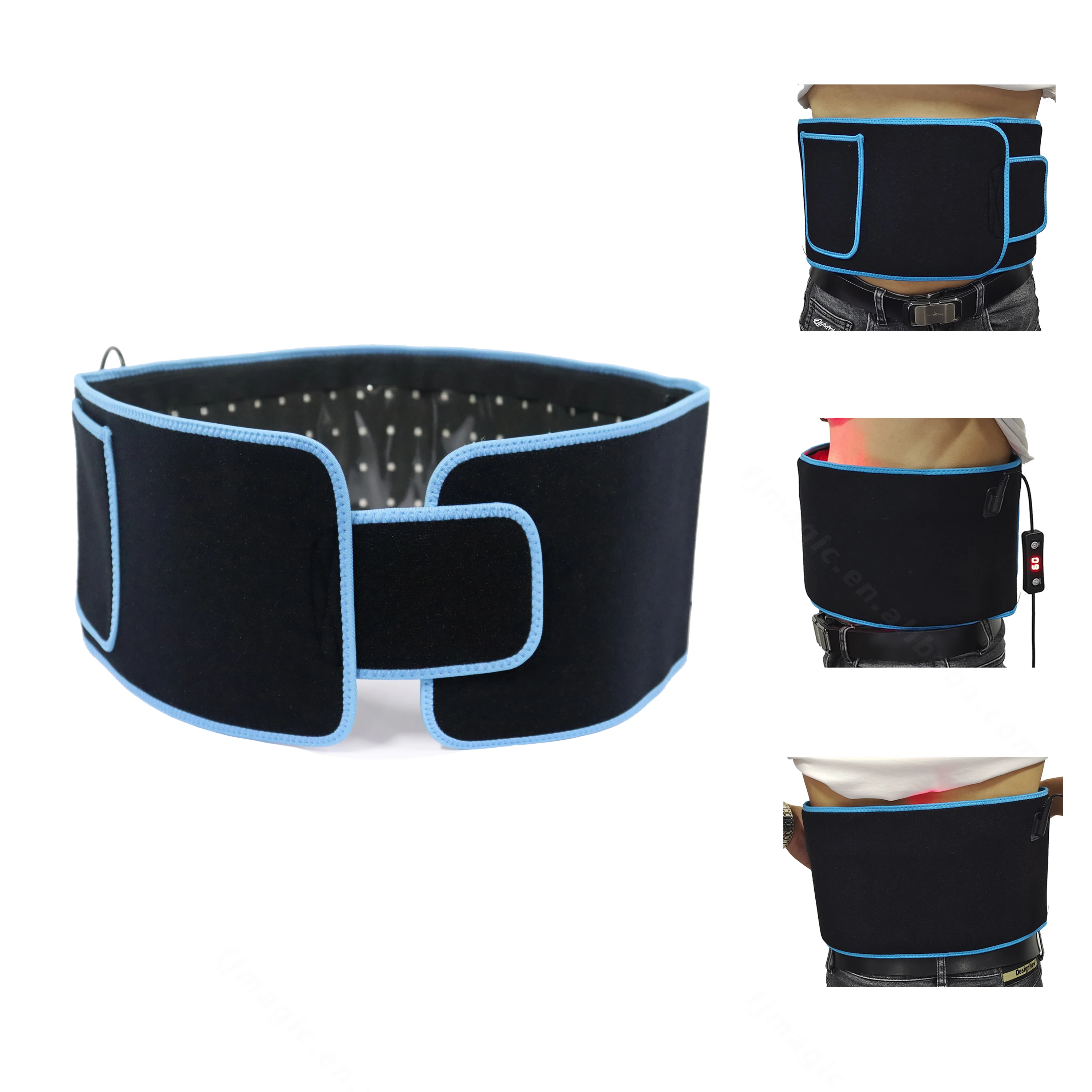 

LED red light infrared body slimming physiotherapy belt, Black