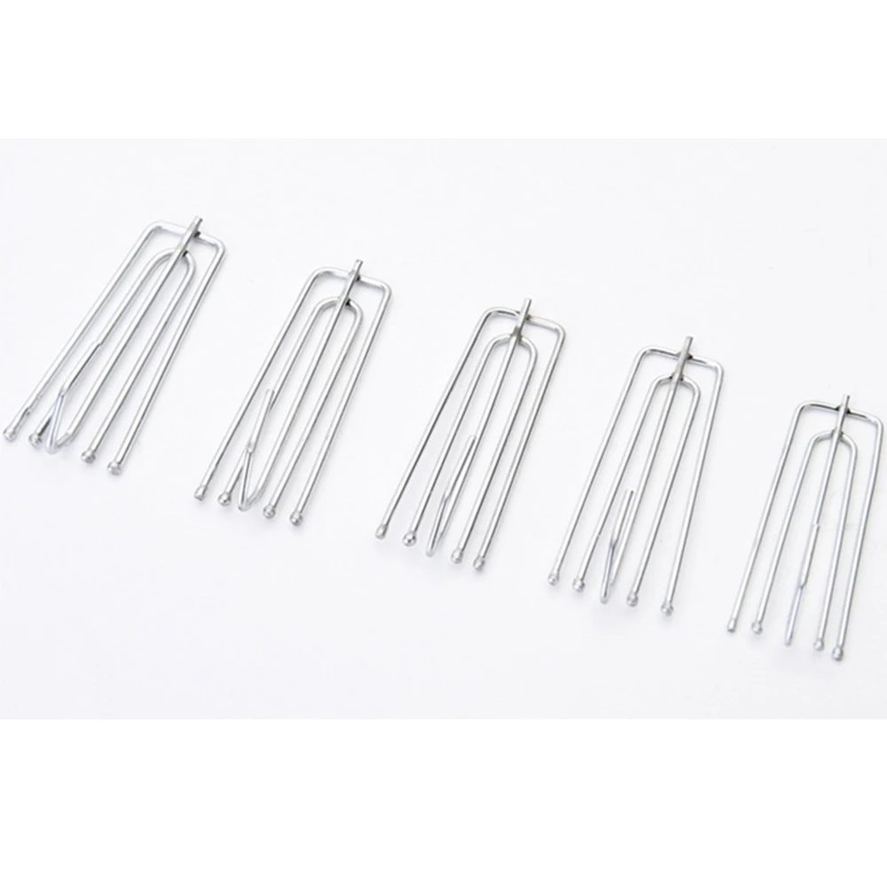 

2021 Hot Selling Thicken Shower Curtain Hooks Accessories Fork Electroplating Four-claw Hooks 150pcs/Set Metal Curtain Hooks