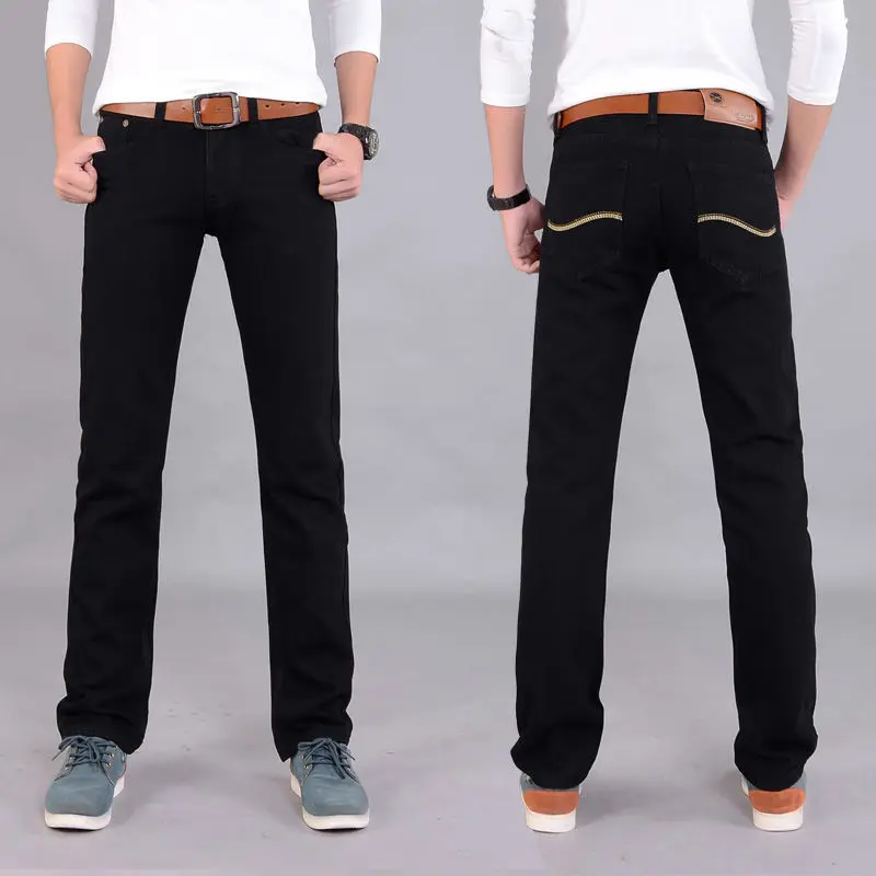 

Business Mens Denim Jeans Vintage Straight Leg Fashion Five Pockets Pants Custom Design Comfortable Trousers Loose Fit Jeans, Customized color