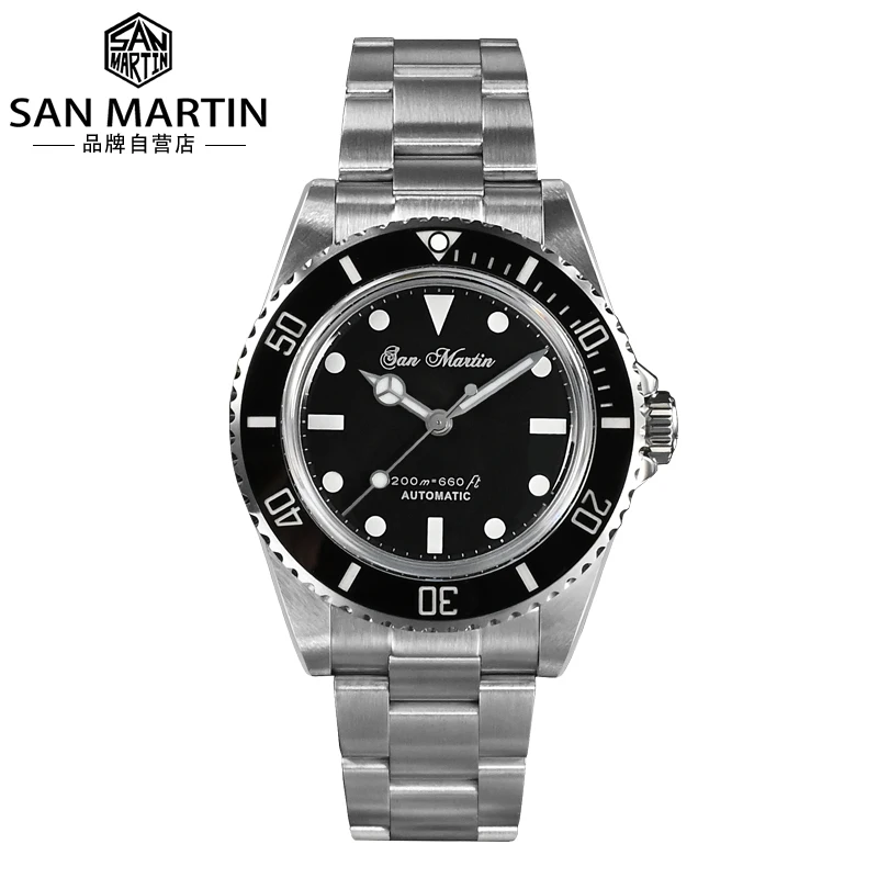 

San martin free shipment sapphire 20atm bgw9 japan nh35 mechanical automatic stainless steel diver dive watch man for sale