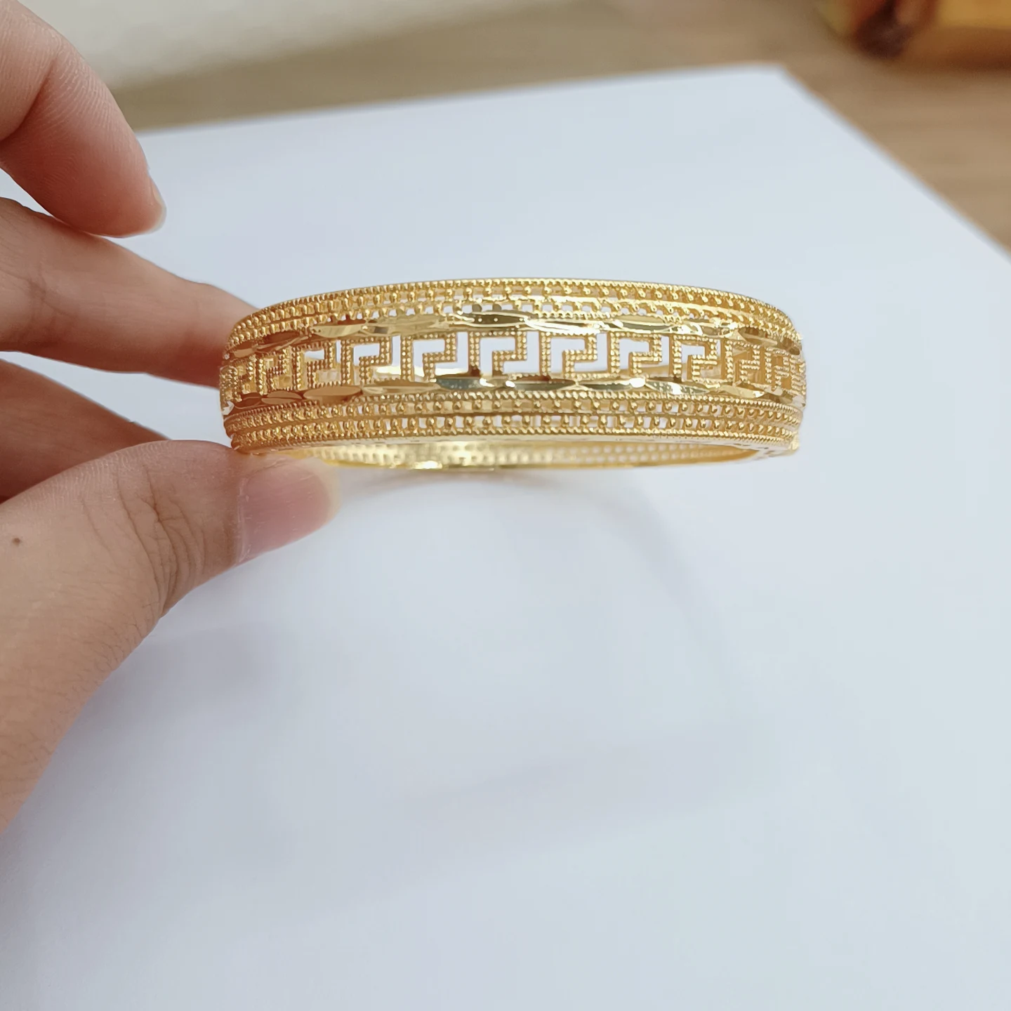 

JXX 00024 Hot Sale Hollow Dubai 24k Indian Jewelries Gold Plated Woman Bracelet, Rose gold