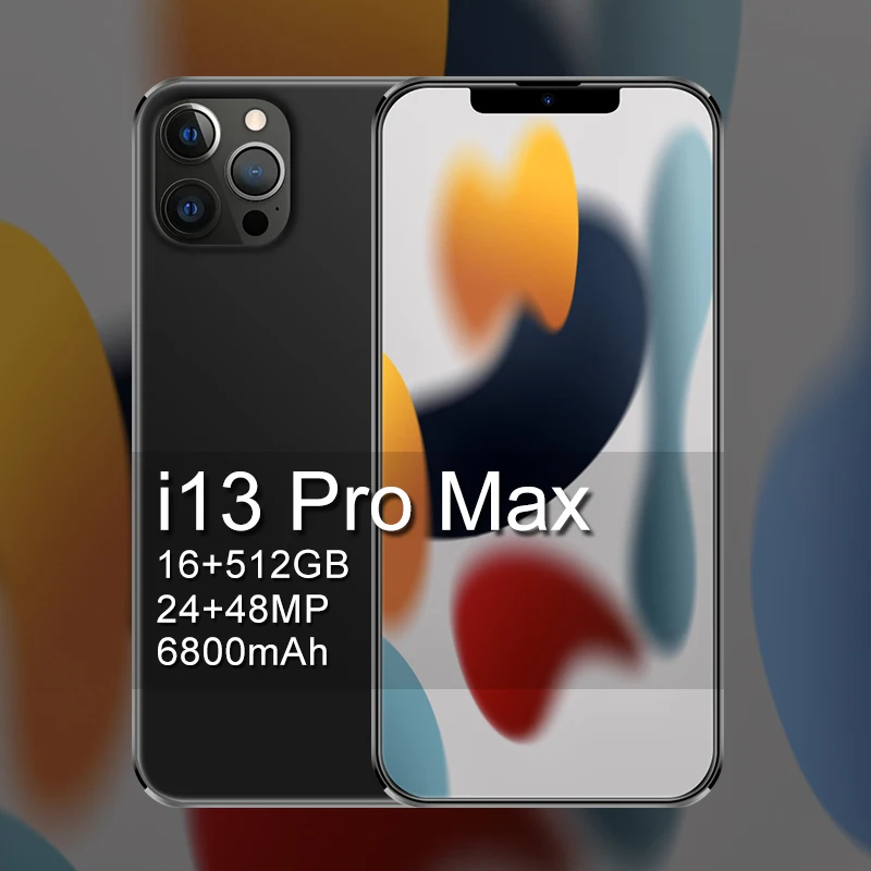 

i13 pro max 6.7 inch 10.0 smartphone android Face/Fingerprint Unlock 16gb 512GB mtk6592 Octa Core Dual mobile phones