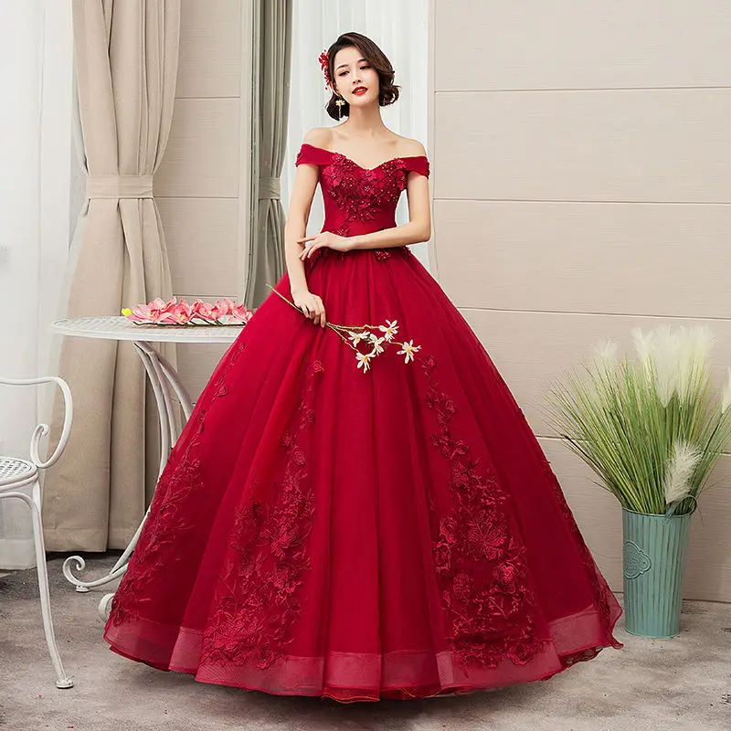 2019 New Off The Shoulder Luxury Lace Party Vintage Quinceanera Dresses 4 Colors Quinceanera Gown