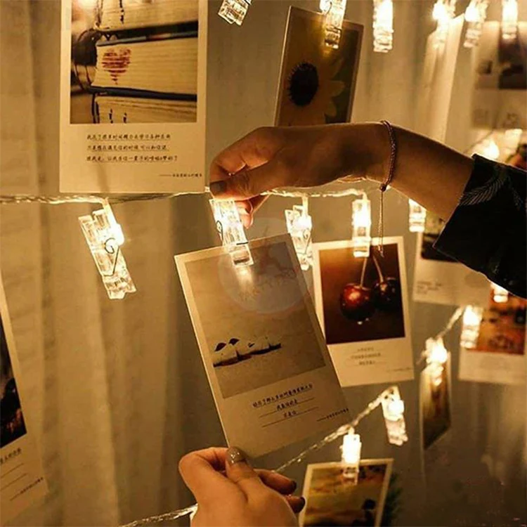 Kanlong classic Christmas wedding warm gift fairy light couple 20 led photo clip string light for anniversary