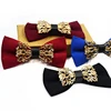 Fashion men's banquet wedding tie studded diamond metal sheet pure color cotton tie manufacturers direct wholesale