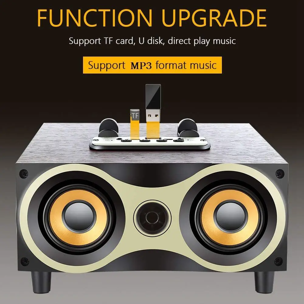 Portable HiFi amplifier real wood Bluetooth speaker for market - ANKUX.COM