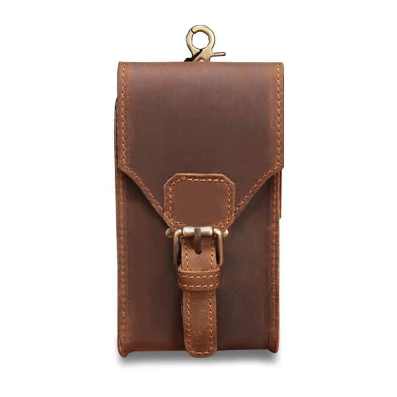 

Custom Small Mobile Cell Phone Bags Crazy Horse Leather Waist Belt Bag 6 Inch Phone Case for Apple iPhone 13 Pro, Brown1,brown2,coffee1 and coffee2