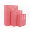 Eco-friendly Foldable Pink Paper Shopping Bag With Handle packaging bag handbag