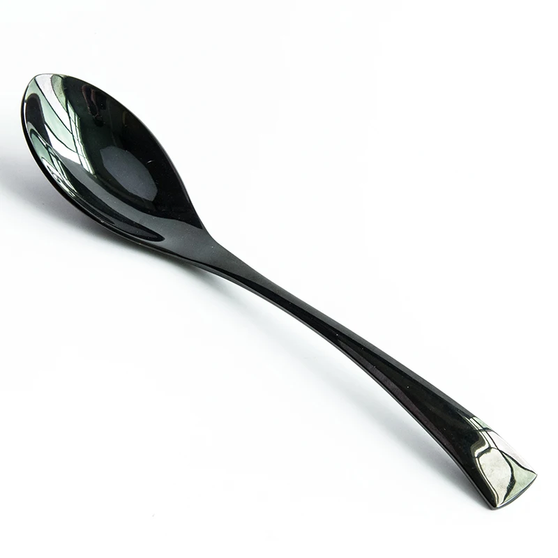 

Korean Style black silver Stainless Steel 304 Spoons dinner coffee soup dessert milk spoon for Promotional Wedding gift