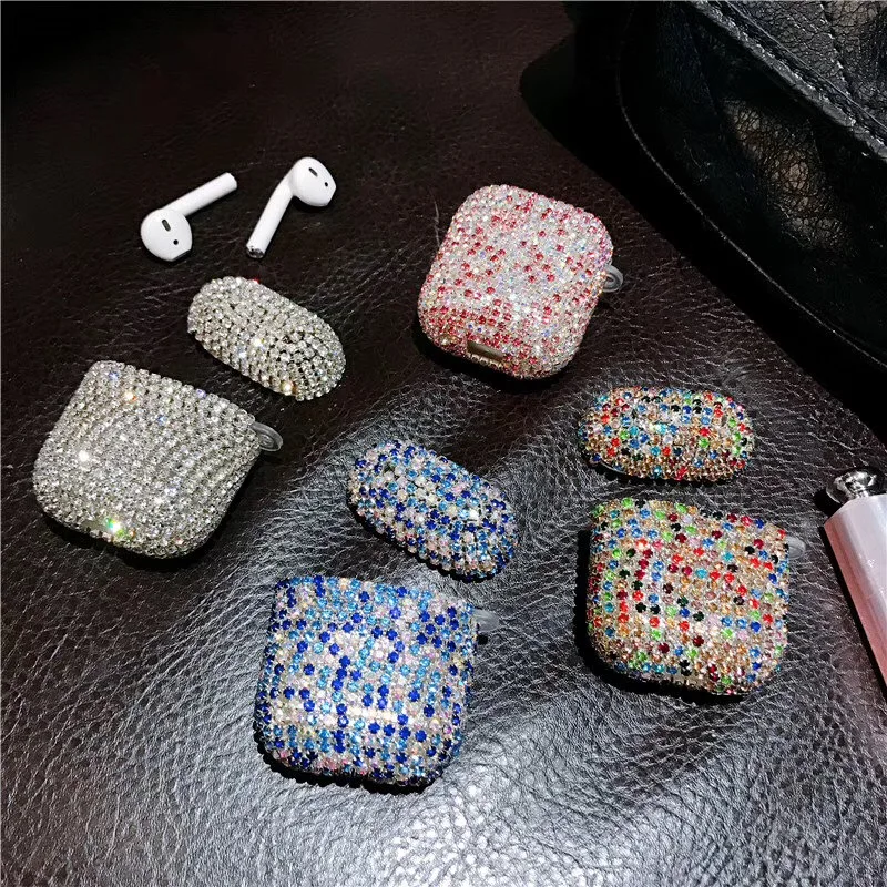 

rhinestone for airpod cases designer for diamond airpods case silicone bling bling for airpod case cover 2020, Multi colors