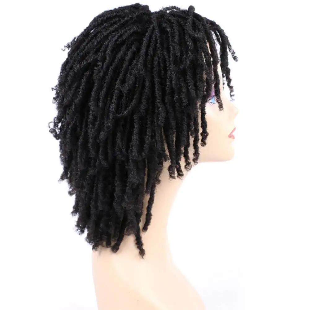 

6 inch Short Dreadlock Wigs Braided Wigs WIGMFG Ombre Black Bug Crochet Braids Wig Cheap Wholesale Soft Dreadlocks Hair, Pic showed