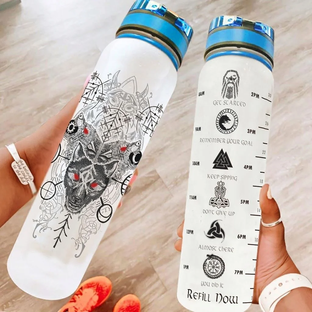 

Wholesale 1000Ml Sports Fitness Plastic Waterviking Skoll And Hati Fenrir Wolf Bottledrink Bottle