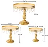 Tron Crystal Stand Wedding Stand Gold Cake Stand Round Wedding Birthday Party Dessert Cupcake Pedestal Display Plate