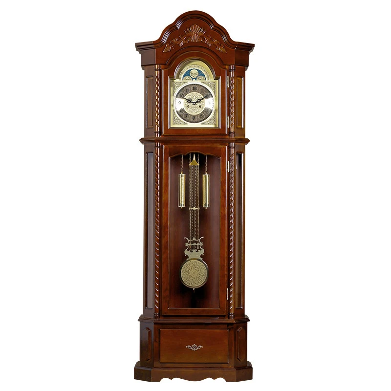 

'Decor Ambila Wooden Mechanical Grandfather Clock with Antique Hermle Movement with Pendulum Floor Clock, Brown
